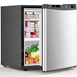 Electactic 1.6 Cu.ft Mini Fridge with Freezer, Compact Single Reversible Door Refrigerator, Adjustable Thermostat, Ultra Quiet, Energy Efficient for Office, Dorm, Bedroom, Apartment -Silver