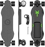 isinwheel V6 Electric Skateboard for Adults Teens, 3 Speed Adjustment, 12 MPH Top Speed, 8 Layers Maple E-Skateboard with Wireless Remote Control, 300W Hub-Motor, 10 Miles Max Range, 264Lbs Max Load