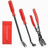 Nilight 3PCS Clip Pliers Set & Fastener Remover Auto Trim Removal Tool Kit Auto Upholstery Combo Repair Kit with Storage Bag for Car Panel Dashboard