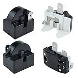 UBANU PTC QP2-4r7 Refrigerator Starter Relay and Refrigerator Overload Protector, 4.7 Ohm 1-Pin Starter/Start Relay and 1/6HP Overload Kit Compatible with Mini Fridges, Compact Refrigerators (2 Sets)