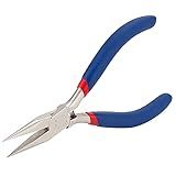 PH PandaHall 316 Stainless Steel Long Flat Nose Pliers, 5.1 Inch Jump Ring Pliers Micro Slim Chain Jump Rings Opener Bending Shaping Jewelry Making Tool for Crafting, Blue