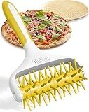 Orblue Pizza Dough Docker, Pastry Roller with Spikes, Pizza Docking Tool for Home & Commercial Kitchen - Pizza Making Accessories that Prevent Dough from Blistering, Yellow