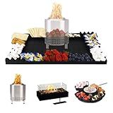 Silicone Mat for Solo Stove Mesa XL&Tabletop Fire Pit,Heat-Resistant Grill Mat, 22"x15",Up to 500°F, Fire Pit Table Protector for Smores,Patio,Cooking,BBQ & Deck-Black