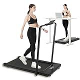Bifanuo 2 in 1 Folding Treadmill, Smart Walking Running Machine with Bluetooth Audio Speakers, Installation-Free，Under Desk Treadmill for Home/Office Gym Cardio Fitness（Black）