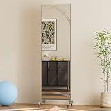 brisafe 63"x20" Ultra-Light Mobile Floor Mirror with 360° Wheels, 0.04mm Shatterproof Nano Film for Home Gym/Yoga/Dance Studio & Commercial Use | 60% Insurance Savings | Silver