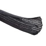 Alex Tech 25ft - 1/4 inch Cord Protector Wire Loom Tubing Cable Sleeve Split Sleeving for USB Cable Power Cord Audio Video Cable – Protect Cat from Chewing Cords - Black