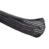 Alex Tech 10ft - 1/2 inch Cord Protector Wire Loom Tubing Cable Sleeve Split Sleeving For USB Cable Power Cord Audio Video Cable – Protect Cat From Chewing - Black
