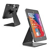 DDSHOW Desktop Anti-Theft Security Kiosk Stand Holder Enclosure for iPad 10.2-Inch (9th Gen.2021,8th Gen.2020,7th Gen.2019),with Lock and Key,Flip &360°Rotating Horizontal or Vertical Design(Black)