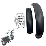 Fat Bike Fender Front and Rear Fender Set for Fat Tire Bike Wings Full Coverage Set for E-bike Mountain Bike (20"~26") (BLACK, 20 * 4.0INCH full cover)