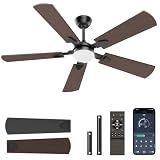 Crazypai Ceiling Fans with Lights, 52 Inch Modern Ceiling Fans with Lights