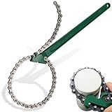boeray 15 Inch Heavy-Duty Ratcheting Chain Wrench Reversible Oil Filter Tool Pipe Fittings Tools Fit Max 8 Inch Diameter