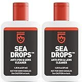 GEAR AID Sea Drops Cleaner and Anti-fog for Dive and Snorkel Masks, Clears Up Dirty, Foggy Lenses, 1.25 fl oz