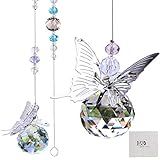 H&D HYALINE & DORA 30mm Handmade Butterfly Crystal Ball Prism Rainbow Maker Hanging Suncatcher Home Decoration