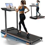 Walking Pad Treadmill with Handle Bar & Incline, Advzon Portable Under Desk Treadmill for Home, 2 in 1 Walking Running Machine