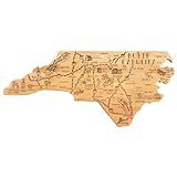 Totally Bamboo Destination North Carolina State Shaped Cutting Board, Charcuterie and Cheese Serving Board – North Carolina Gift for Home Décor or Everyday Kitchen Use