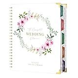 Wedding Planner for Bride - Wedding Planning Book and Organizer, 8.5" x 11" with Tabbed Sections, Metal Corner, 5 Inner Pockets, Sticker, Wedding Countdown Calendar