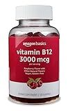 Amazon Basics Vitamin B12 3000 mcg Gummies, Normal Energy Production and Metabolism, Immune System Support, Raspberry, 100 Count (2 per serving) (Previously Solimo)