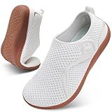 Scurtain Womens Casual Walking Shoes Summer Spring Non Slip Grounding Shoes Wide Width Barefoot Shoe White Nurse Neuropathy Edema Orthopedic Slippers Shoes Size 8.5