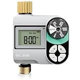 QUOBAS Sprinkler Timer, Programmable Hose Timers with Brass Inlet & Outlet, Water Timer for Garden Hose with Rain Delay/Automatic/Manual Watering System, Digital Drip Irrigation Timers for Yard, Lawn