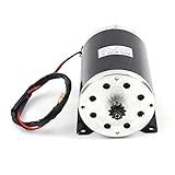 Brushed DC Electric Motor, 36V 1000W MY1020 Type Motor Reversible Brushed DC Electric Motor 3000 RPM Electric Scooter Motor for Mini Bike Quad Go Cart E-Bike Scooter