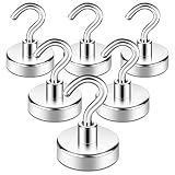 Neosmuk Magnetic Hooks for Cruise Cabins, 85lb+ Heavy Duty, Silver, 6 Pack