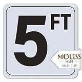 MOLESS 5FT Pool Depth Marker Stickers – 6x6″ Anti-Slip Vinyl Tile Stickers for Swimming Pool Safety Signs, Adhesive Pool Depth Markers for Decks, 5 FT (1 Pack)