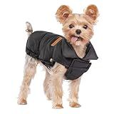 SPACE LION Puffer Jacket, Down Winter Coat, Durable Outdoor Coat for Cold and Windy Conditions, Waterproof, Windproof, Lightweight Jacket, Adjustable Fit for Small Dogs(Black,XS)