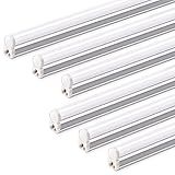 Barrina T5 4FT LED Shop Light, 2200lm,5000K Daylight White, 20W Utility Light Fixture, Ceiling and Under Cabinet Lights for Workshop Garage, Corded Electric with ON/Off Switch, 6 Pack