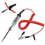 Test Light Automotive,DC 3-48V Fuse Tester Automotive as Voltage Tester Pen with Alligator Clip & Voltage Display,Universal Car Circuit Testers with Extended Spring Wire