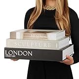 ORITZIO Set of 3 Oversized Decorative Coffee Table Books – Remote Box, Mail Storage, Key Storage, Home Staging