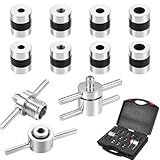 12458 Process Tube Adapter Kit,Charge Line Connection Sealing Tool for 3/16", 1/4", 5/16", 3/8" Copper Tubing, No Flaring Neede, Includes Storage Case