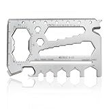 ANBSHUN 40-in-1 Credit Card Multitool – TSA Compliant EDC Tool Card, Slim Pocket Survival Wallet Tool(Silver, Single)