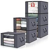 Fab totes Storage Bags,Clothes Blanket Storage Bins Foldable Closet Organizers with Reinforced Handle for Home Dorm Storage and Organization,Fabric Bags for Organizing Bed Sheets,Clothing,Comforters