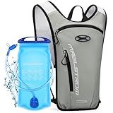 Maelstrom Hydration Backpack, Hiking Backpack with 2L Water Bladder, Running Hydration Vest for Cycling Hiking Rave for Men Women (Gray, 2L Bladder)