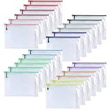 Oaimyy-8"x 10" Inchs-Mesh Zipper Pouch, Plastic Zip File Folders Puzzle Bags for Organizing,Office Supplies,Travel,Home Storage (Multicolor)