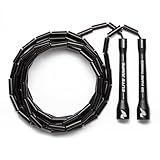 Elite Jumps - Do Hard Things 1” Beaded Jump Ropes - Strong & Durable Materials - Resize & Adjust - Fitness & Cardio Training - Improve Rhythm, Speed, Agility - Black/Black
