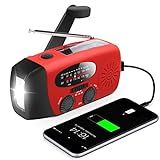 RunningSnail Emergency Hand Crank Radio With LED Flashlight For Emergency, AM/FM NOAA Portable Weather Radio With 2000mAh Power Bank Phone Charger, USB Charged & Solar Power For Camping, Emergency