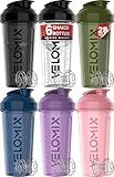 VELOMIX -6 PACK- 28 OZ Protein Shaker Bottles for Protein Mixes, Shaker Cups for Protein Shakes, Large Shaker Bottle Pack, Shaker Cup, Shakers for protein Shakes (Core Series)