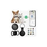 GPS Tracker for Dogs, Smart Collar with Real-Time Location - Pet Location Tracker with Holder, No Monthly Fee/No SIM Card, Works with iOS Find My【Apple MFi Certified】 ﻿, Ultra-Slim, IP68 Waterproof