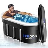 Wxtkkom Upgraded 175 Gal XXL Large Oval Ice Bath with Air Ring, Multi-Layered Portable Cold Plunge Tub for Athletes, Foldable & Inflatable Cold Tub Recovery at Home, Outdoors,Gym Use Bathtubs.