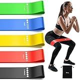 Resistance Bands for Working Out, Elastic Exercice Loop Bands for Physical Therapy, 5 Set of Stretch Bands for Booty Legs, with Instruction Manual and Carry Bag