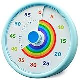 Rainbow Visual Timer for Kids, 60 Minute Silent Countdown Clock with Color Disk, Time Management Tool for ADHD, Classroom, Kitchen, Office, Study, Pomodoro