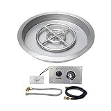 Stanbroil 25 Inch Drop-in Round Natural Gas Fire Pit Kit with Spark Ignition,304 Stainless Steel Fire Pit Burner for Outdoor DIY Firepit - Natural Gas Version