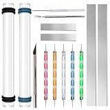 DIYOOHOMY 18 Pcs Polymer Clay Tools Kit, Rolling Pin with Thickness Rings