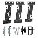 SKYSEN Shed Door Hardware Kit, Complete Set with T-Handle Lock, Barrel Bolts & Hinges.(sdhk)