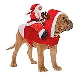 BWOGUE Santa Dog Costume Christmas Pet Clothes Santa Claus Riding Pet Cosplay Costumes Party Dressing up Dogs Cats Outfit for Small Medium Large Dogs Cats
