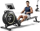 YPOO Rowing Machine for Home, 350 LB Capacity, 16-Level Silent Resistance, Magnetic Rowing Machines for Home Foldable, Full-Body Workout Compact Rowing Machine for Cardio & Strength with APP Support