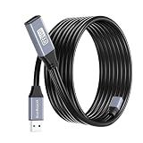 BlueRigger Active USB 3.0 Extension Cable 32FT (5 Gbps USB Extender Cord, in-Wall CL3 Rated) - Long USB Extension Cable for Webcam, VR Headset, Printer, Hard Drive, Keyboard, Mouse