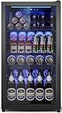 Tehanld Beverage Fridge, 130 Can Mini Fridge With Glass Door, Beverage Cooler Refrigerator, Wine Drink Beer Cooler, Adjustable Shelves & Digital Temperature Display