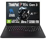 Lenovo ThinkPad P16s Gen 3 Mobile Workstation Laptop (16" FHD+ Touchscreen, Intel Core Ultra 7 155H, 32GB DDR5, 1TB SSD, NVIDIA RTX 500 Ada) AI PC for Designer, Engineer, 3-Year Warranty, Win 11 Pro